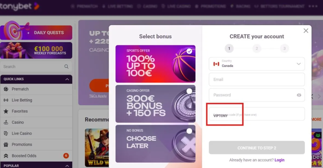 Mobile Gaming TonyBet
